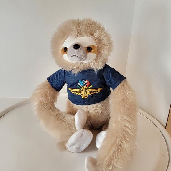 Indianapolis Speedway Sloth Plush Stuffed Animal Wearing Blue T-Shirt 15" FOCO - Picture 11 of 15